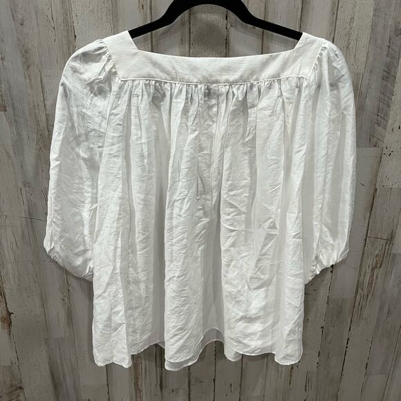 New H&M White Square Neck Peasant Flowy Pirate Top Womens Size Small Renaissance - Picture 4 of 7